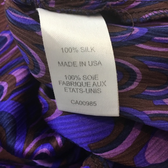 Nanette Lepore Purple Silk Print Sleeveless Top 4 - Picture 6 of 7